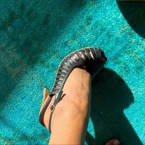 Michael Kors Black Leather Heels (Wood Base)